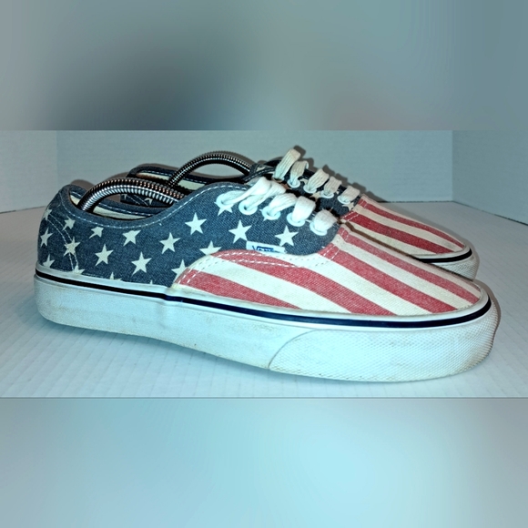 Vans Van Doren Flag Shoes Sneakers Unisex Mens Sz 7.5 Womens Sz 9 USA America - Picture 1 of 9